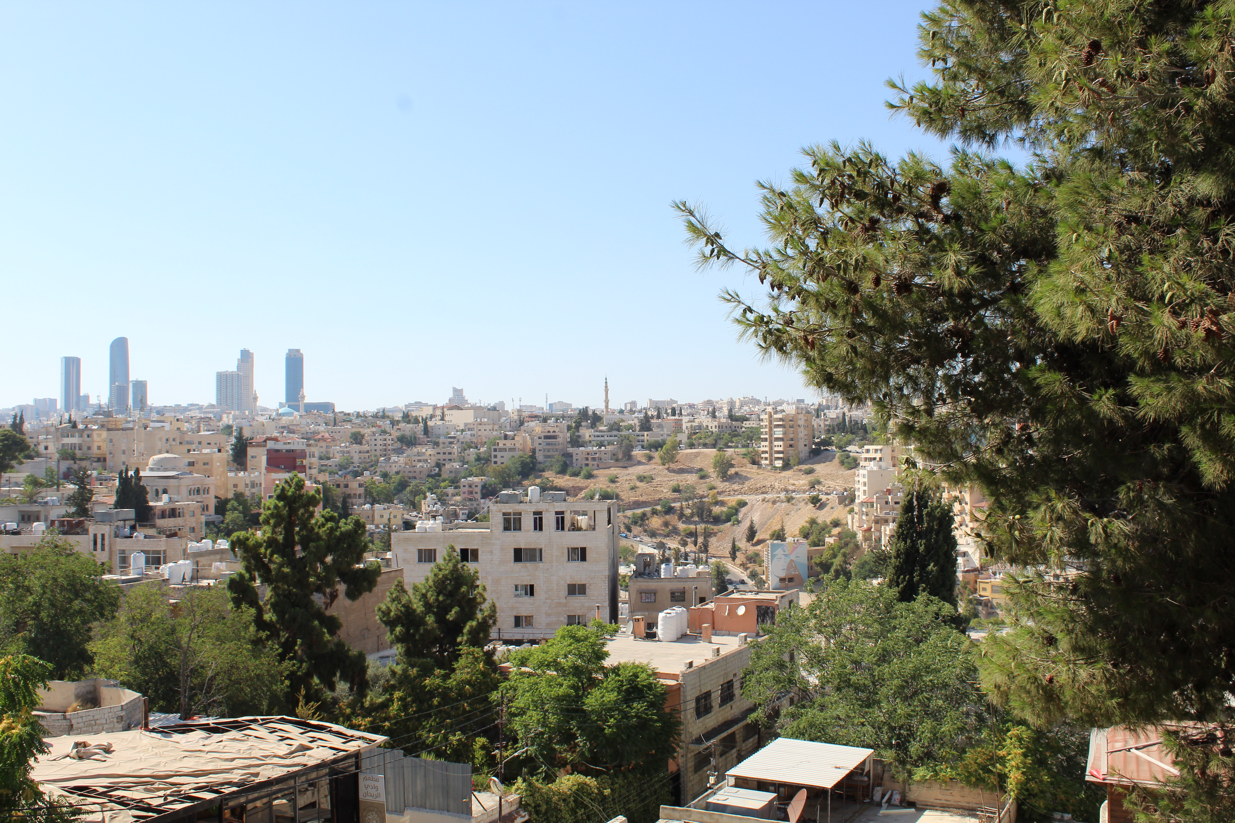 Panoramic view of Amman, Jordan from Jabal Amman hill